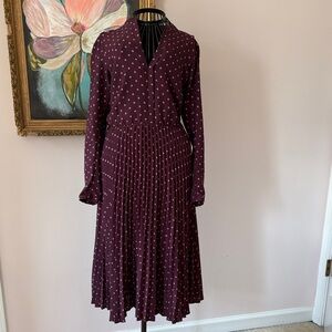 Ann Taylor Burgundy Long Sleeve Dress